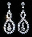 #14002 - Twisted 8 Earring Earrings - Dangle Rhinestone Jewelry Corporation