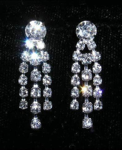 #14126 - Small Crystal Waterfall Earring Earrings - Dangle Rhinestone Jewelry Corporation