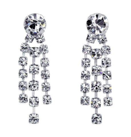 #14126 - Small Crystal Waterfall Earring Earrings - Dangle Rhinestone Jewelry Corporation