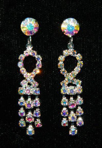 #14136AB - Twisted Dangle AB Earrings Earrings - Dangle Rhinestone Jewelry Corporation