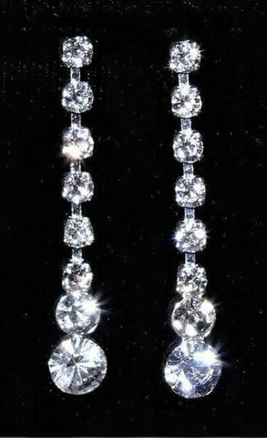 #14168 -Graduated Bottom Drop Earring Earrings - Dangle Rhinestone Jewelry Corporation