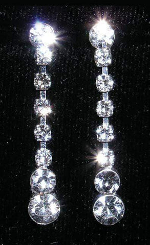 #14174 - Double Stone Bottom Drop Earring Earrings - Dangle Rhinestone Jewelry Corporation