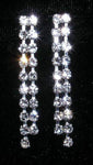 #14176 - Straight 2 Row Dangle Earring Earrings - Dangle Rhinestone Jewelry Corporation