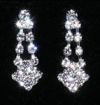 #14177 - Diamond Tips Drop Earring Earrings - Dangle Rhinestone Jewelry Corporation