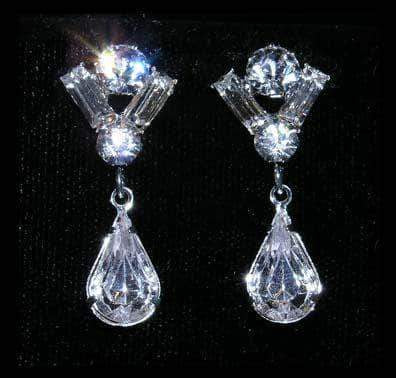 #14733 - Champagne Cup Drop Earring Earrings - Dangle Rhinestone Jewelry Corporation