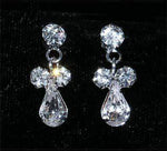 #14739 - Double Dot Drop Earring Earrings - Dangle Rhinestone Jewelry Corporation