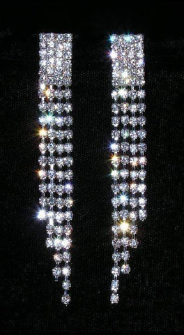 #15073 - Flapper Drop Earrings Earrings - Dangle Rhinestone Jewelry Corporation