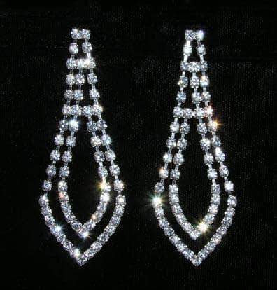 #15078 - Double Shovel Earring Earrings - Dangle Rhinestone Jewelry Corporation