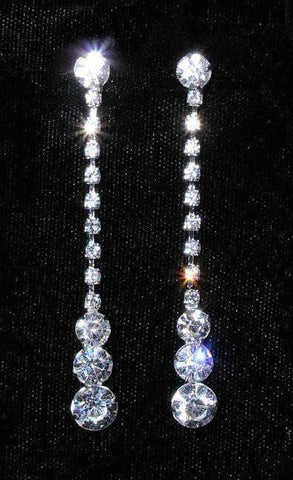 #15082 - Graduated Raindrop Earrings Earrings - Dangle Rhinestone Jewelry Corporation