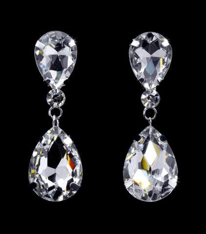 #15331 - Large Pear Drop Crystal Earrings Earrings - Dangle Rhinestone Jewelry Corporation