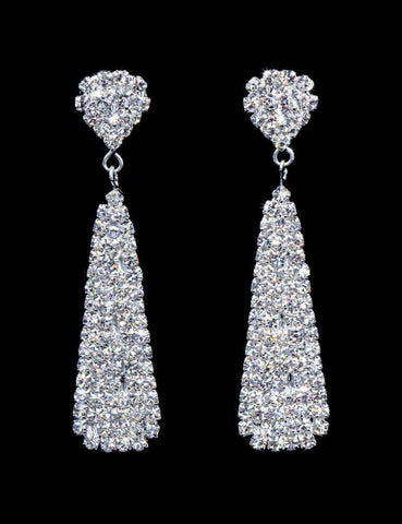 #16483 - Rhinestone Cluster Drop Earring - 2.5" Earrings - Dangle Rhinestone Jewelry Corporation