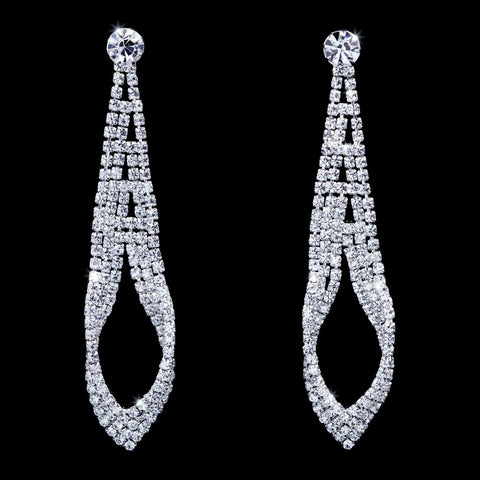 #16505 - Triple Fold Drop Earring 3.25" Earrings - Dangle Rhinestone Jewelry Corporation