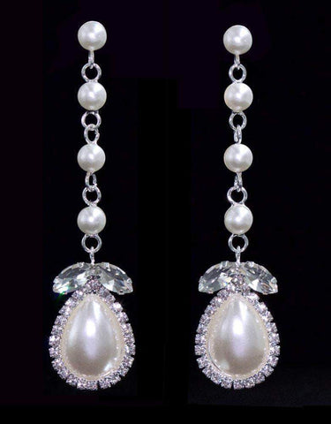 #16555 - Classic Elegance Pearl Earring - Post (Limited Supply) Earrings - Dangle Rhinestone Jewelry Corporation