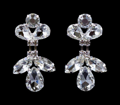 #16691 - Rhinestone Raindrop Crystal Earrings Earrings - Dangle Rhinestone Jewelry Corporation