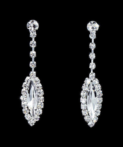 #16885 - Navette Drop Earrings - 1.75" Earrings - Dangle Rhinestone Jewelry Corporation