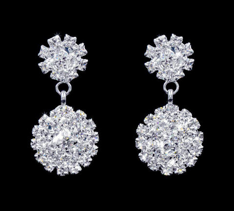 #16898 - Cique Drop Earrings - 1" Earrings - Dangle Rhinestone Jewelry Corporation
