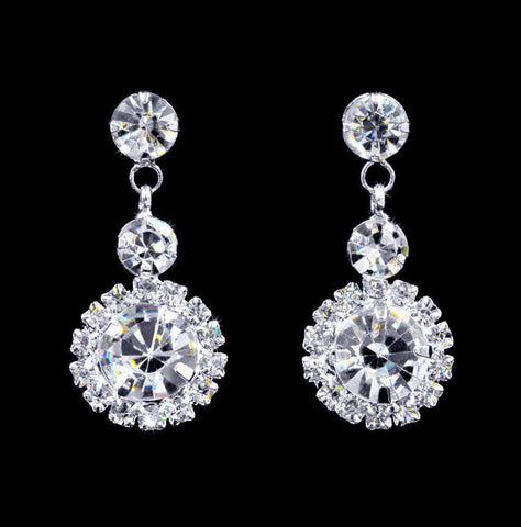 #16906 - Rosette Dangle Earrings Earrings - Dangle Rhinestone Jewelry Corporation