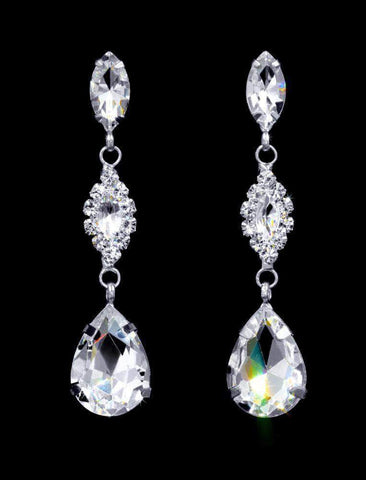#16911 - Elegant Teardrop Earrings 2" Earrings - Dangle Rhinestone Jewelry Corporation