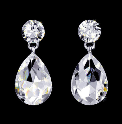 #16999 - Pear Statement Drop Earrings - 1" Earrings - Dangle Rhinestone Jewelry Corporation