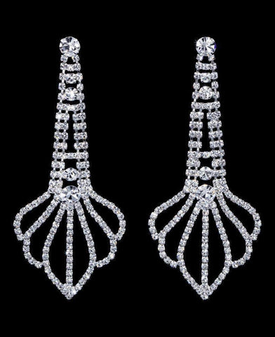 #17024 - Seashell Dangle Earrings - 3.25" (Limited Supply) Earrings - Dangle Rhinestone Jewelry Corporation