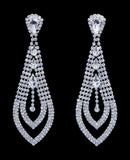 #17025 - Necktie Dangle Earrings - 3.75" Earrings - Dangle Rhinestone Jewelry Corporation