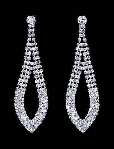 #17026 - Graduated Dangle Earrings - 3" Earrings - Dangle Rhinestone Jewelry Corporation