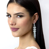 #17064 - Fanfare Fringe Earrings - 3.5" Earrings - Dangle Rhinestone Jewelry Corporation