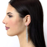#17071 - Geometric Fringe Earrings - 3.75" Earrings - Dangle Rhinestone Jewelry Corporation