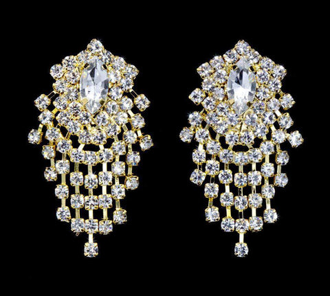 #5984G - Squid Earrings - Gold Plated Earrings - Dangle Rhinestone Jewelry Corporation