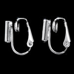 #12650 Clip Converters - Silver color Earrings - Dangle Rhinestone Jewelry Corporation