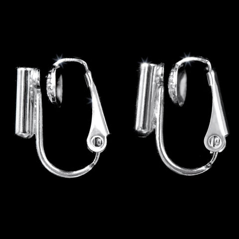 #12650 Clip Converters - Silver color Earrings - Dangle Rhinestone Jewelry Corporation
