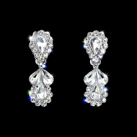 Pear Drop Wide Earrings #10012E Earrings - Dangle Rhinestone Jewelry Corporation
