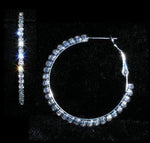 #14982 - 1 3/8" Rhinestone Hoop Earrings Earrings - Hoop Rhinestone Jewelry Corporation
