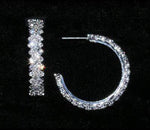 #15021 - Jagged Hoop Earring Earrings - Hoop Rhinestone Jewelry Corporation