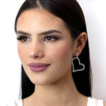 #15069 - Sweetheart Drop Earrings Earrings - Hoop Rhinestone Jewelry Corporation