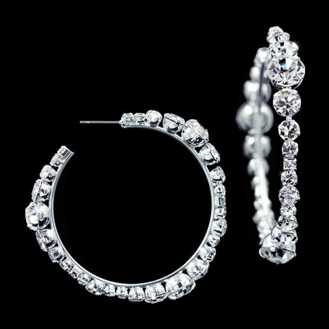 #16924 - Fancy Multi Graduated Hoop Earring Earrings - Hoop Rhinestone Jewelry Corporation