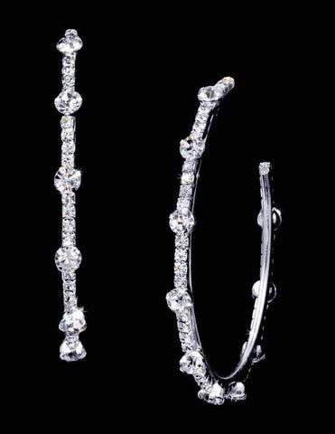 #16925 - Spotted Hoop Earring - 2.25" Earrings - Hoop Rhinestone Jewelry Corporation