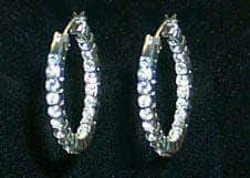Front and Back Hoop Earrings #11074E Earrings - Hoop Rhinestone Jewelry Corporation