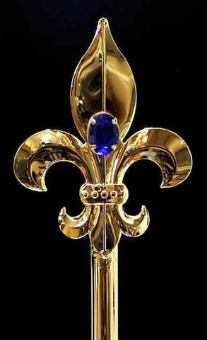 #13236 Men's Scepter - Gold Men's Crowns and Scepters Rhinestone Jewelry Corporation