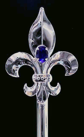 #13236 Men's Scepter - Silver Men's Crowns and Scepters Rhinestone Jewelry Corporation