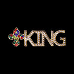 #16265MG - KING Pin - Multi Gold Men's Crowns and Scepters Rhinestone Jewelry Corporation