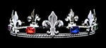 #16366MS Prince's Crown - Multi Silver Men's Crowns and Scepters Rhinestone Jewelry Corporation