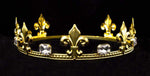 #16366XG Prince's Crown - Crystal Gold Men's Crowns and Scepters Rhinestone Jewelry Corporation