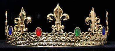 King's Crown #13082 - Gold Men's Crowns and Scepters Rhinestone Jewelry Corporation
