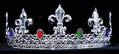 King's Crown #13082 - Silver Men's Crowns and Scepters Rhinestone Jewelry Corporation