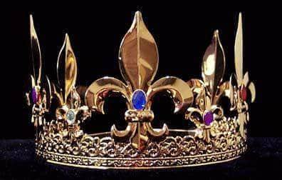 King's Crown #13333 - Multi Gold Men's Crowns and Scepters Rhinestone Jewelry Corporation