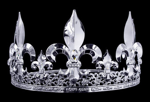 King's Crown #13333xs - Clear Silver Men's Crowns and Scepters Rhinestone Jewelry Corporation