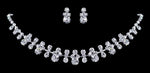 #12870 Double Edge Neck and Ear Set Necklace Sets - Low price Rhinestone Jewelry Corporation