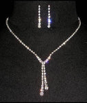 #14286 - Fine Double Clack Drop Neck and Ear Set Necklace Sets - Low price Rhinestone Jewelry Corporation
