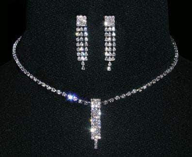 #14419 - Crystal Waterfall Necklace and Earring Set (Limited Supply) Necklace Sets - Low price Rhinestone Jewelry Corporation